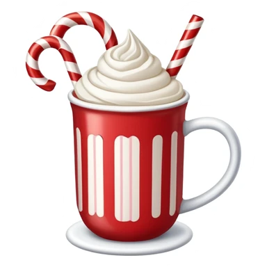 Peppermint hot cocoa with candy cane stirrer sticker