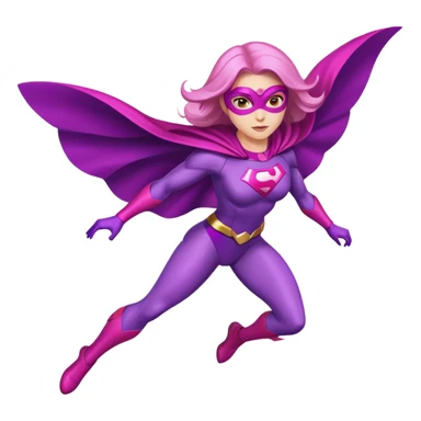 pink violet woman superhero flying sticker