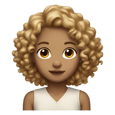 light skinned girl with light brown curly hair shoulder length  sticker