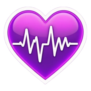 heart pules tech with the pules symbol in the middle, make the hart dark purple sticker