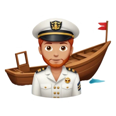 a male boat captain with red hair  sticker