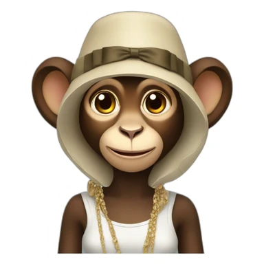 fashion lady monkey sticker