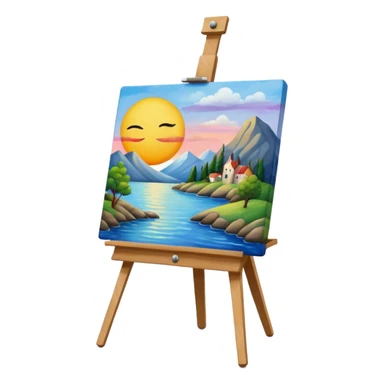 Canvas with a painting on an easel sticker