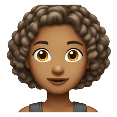 Mulher de pele branca, cabelo grande liso da cor castanho escuro, gordinha  sticker