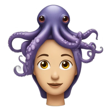 person with octopus on their head sticker