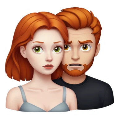 Ginger haired woman with evil boyfriend  sticker