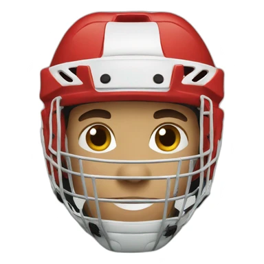 hockey player wearing red sticker