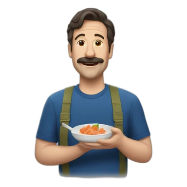 Ted lasso eating fish  sticker