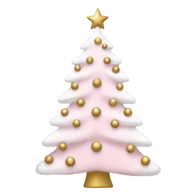 Pink white and gold Christmas tree sticker