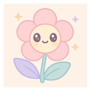 a single flower in clean girl style, minimal, soft pastel tones, elegant, subtle glow sticker