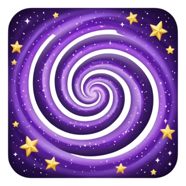 Purple Galaxy emoji with shining stars sticker