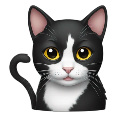 Black cat with White mouse sticker