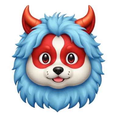 devil magical cute fluffy complete dog sticker