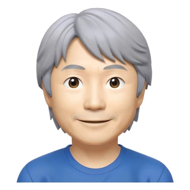 ​Cinematic Realistic Portrait of a Smiling Shigeru Miyamoto, depicted with warm, approachable features, gentle grey-tinted hair, and kind, expressive eyes, set against a subtle backdrop hinting at iconic video game imagery, rendered with lifelike textures and soft, inviting lighting that captures his innovative spirit, sticker