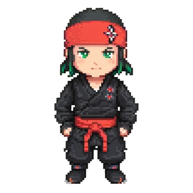 Ninja black red headband sticker