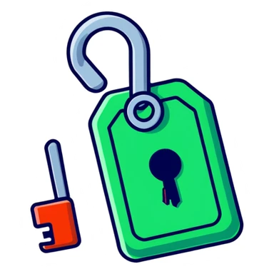 security key with digital code sticker