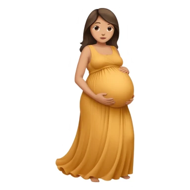 heavily pregnant woman with extremely large overdue belly sticker