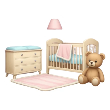 baby room, Cozy baby room with crib and teddy bear sticker