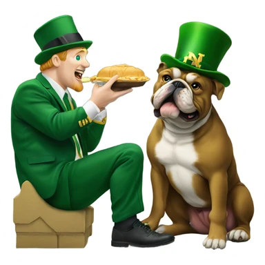 Notre dame Irish leprechaun eating bulldog sticker