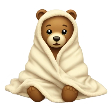  cute teddy bear cozy in vanilla blanket sticker