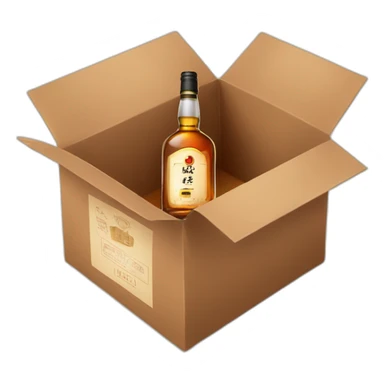bottle alcohol whisky inside the box sticker
