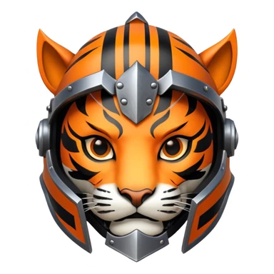 knight tiger face with armor and helmet fantasy character for Twitch emote sticker