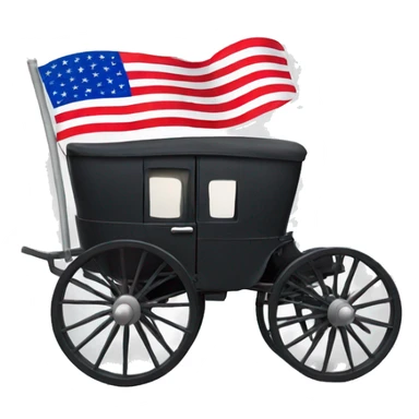 Amish buggy with American flag sticker