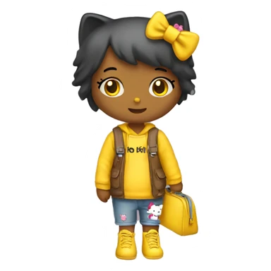 hellokitty with yellow bag sticker