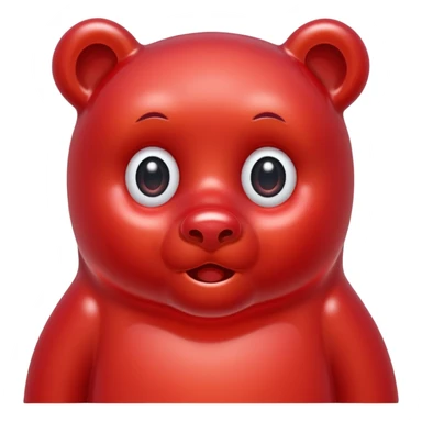 beautiful red gummy bear with eyes and long hair only head sticker