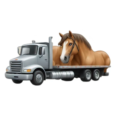 truck with horse sticker