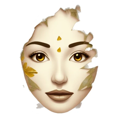  Hemp 420 lady face melting gold drizzle kintsugi palm leaves tropical made of 420 origami newspaper roses hemp leaves lantern fairy lights burning paper and hemp leaves in hair sticker
