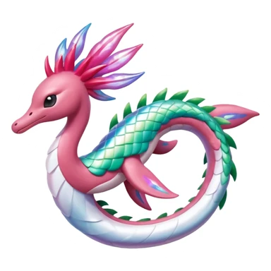 Shiny colorful exotic Mezprit-Milotic-Shaymin-Palkia-Pokémon-fusion, full body sticker