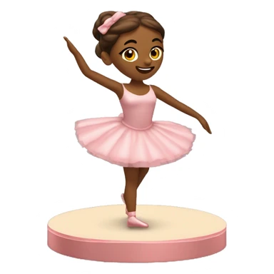 3D isometric brown skin ballerina music box sticker