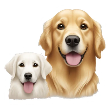 Two golden retrievers and one white golden retriever  sticker