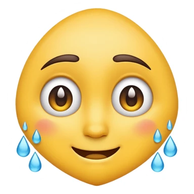 Smiling emoji crying and concerned eyebrows  sticker