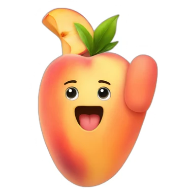 finger inside peach sticker