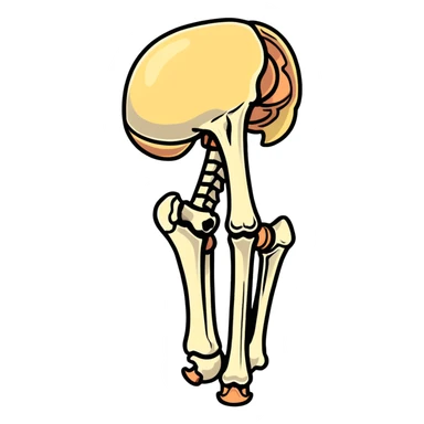 knee bones and joint, anatomical illustration sticker