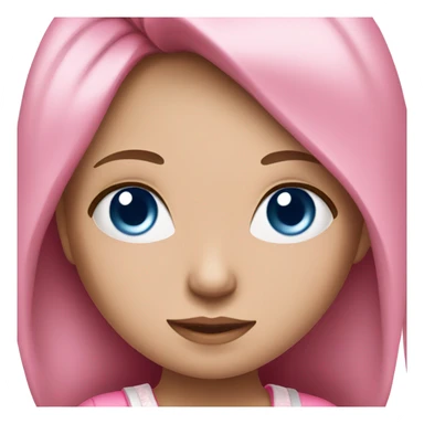 A blue-eyed girl in pink clothes sticker