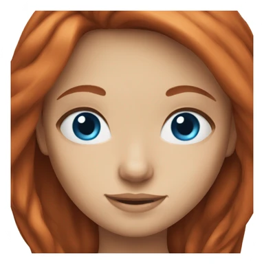 red haired girl with blue eyes and long hair sticker