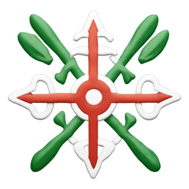Green,white and red Zia symbol  sticker