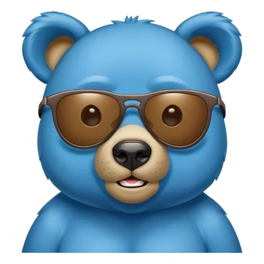 Blue bear with sunnies sticker
