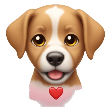 puppy with heart around head sticker