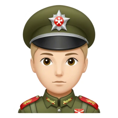 Create an emoji of a Russian VDV paratrooper wearing a Ratnik uniform, trimmed with a St. George ribbon, as he was dressed during the airdrop at Hostomel Airport. sticker