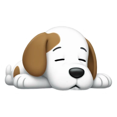snoopy laying flat on his belly while crying into his arms folded over his head sticker