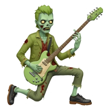 Zombie guitarist – ragged clothes, missing shoe, strumming an old electric guitar. sticker
