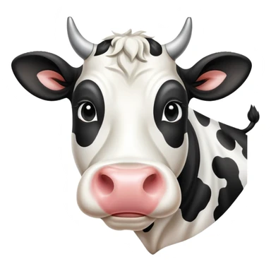 happy spotted dairy cow sticker
