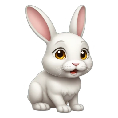 muscled cute rabbit sticker