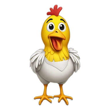 Chica is a yellow animatronic chicken with a bib sticker