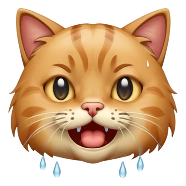 cat crying sobbing face sticker