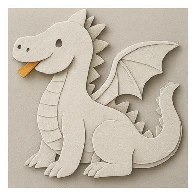 dragon paper sculpture with more details, white dragon sticker